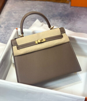 Hermes Kelly 25cm, Etoupe, Epsom