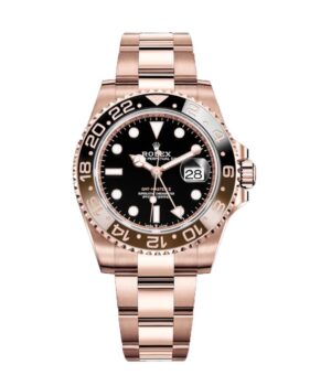 Rolex GMT-Master II 126715CHNR-0001 Rose Gold Automatic Black Dial Oyster Replica