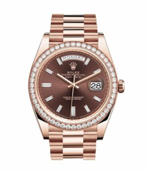 Rolex Day-Date 228345RBR Chocolate Dial Diamond Bezel Replica
