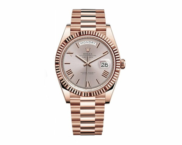 Rolex Day-Date 228235 AR Rose Gold Wrapped Rhodium Dial Replica