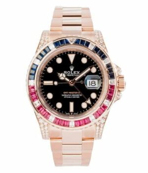 Rolex GMT-Master II 126755SARU Diamond Bezel Black Dial Replica