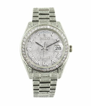 Rolex Datejust Baguette II White Gold Iced Out Diamond Dial 116300 Replica