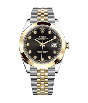 Rolex Datejust Black Diamond Dial Steel Yellow Gold 126303BKDJ Jubilee Replica