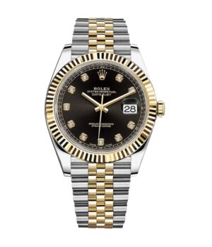 Rolex Datejust 12633BKDJ Steel Gold Automatic Black And Diamond Dial Jubilee Replica