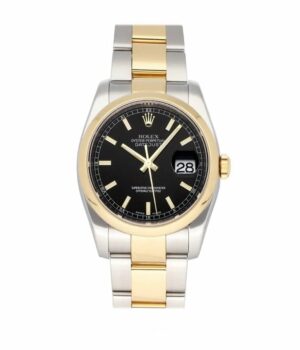 Rolex Datejust Yellow Gold Black Dial 116203 Oyster Replica