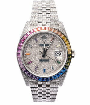 Rolex Datejust 126300 Iced Out Rainbow Replica