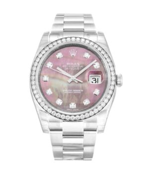 Rolex Datejust Diamond Bezel Pink Dial 116244 Oyster Replica