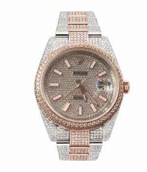 Rolex Datejust Two Tone Jubilee Fully Iced Out 126303 Replica
