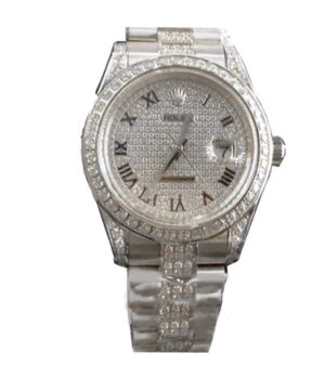 Rolex Datejust 116622 White Gold Diamond Dial Iced Out Replica