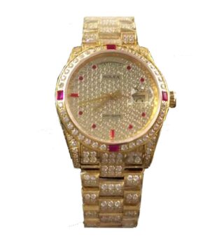 Rolex Datejust 116625 Yellow Gold Diamond Dial Iced Out Replica