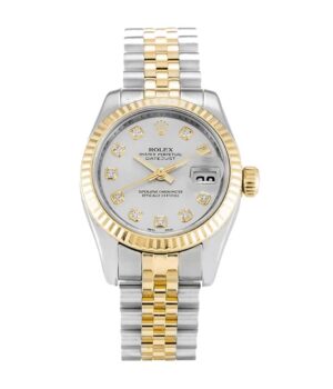 Rolex Datejust 179173 Yellow Gold & Diamond Silver Dial Replica