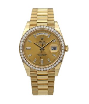 Rolex Day-Date 228348RBR KW Yellow Gold & Diamonds Champagne Dial Replica