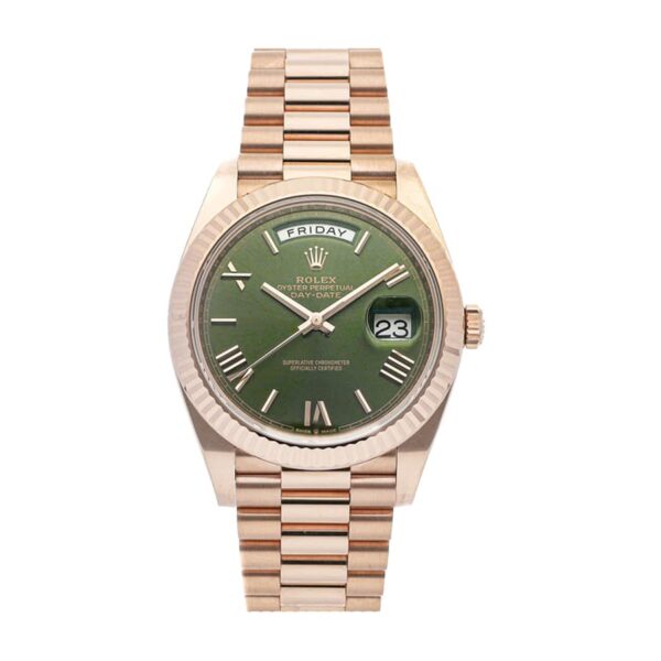 Rolex Day-Date Rose Gold President Green Roman Dial 228235 Replica