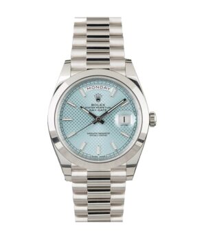 Rolex Day Date Ice Blue Baguette Dial Platinum Presidential 228206 Replica