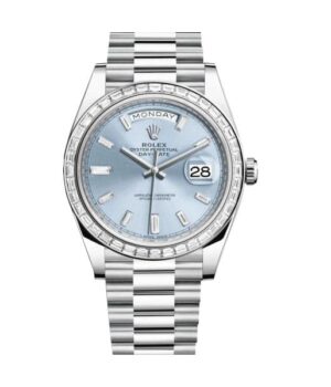Rolex Day-Date Platinum 228396TBR Ice Blue Baguette Index Replica