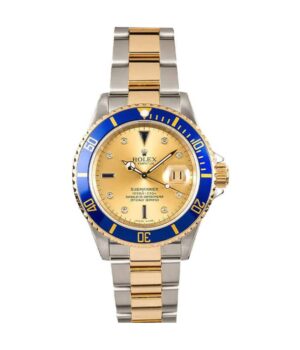 Rolex Submariner Serti Two Tone Stainless Steel Gold Diamond 16613 Replica