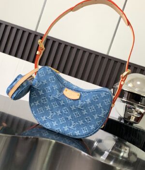 LV Denim Croissant Hobo M46856